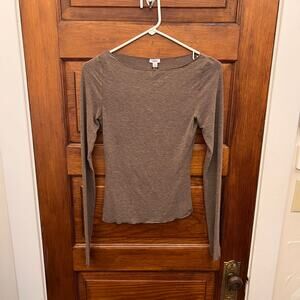 GARAGE NWT's Cozy Boatneck Long Sleeve Top Wild Mushroom Brown sz P / S